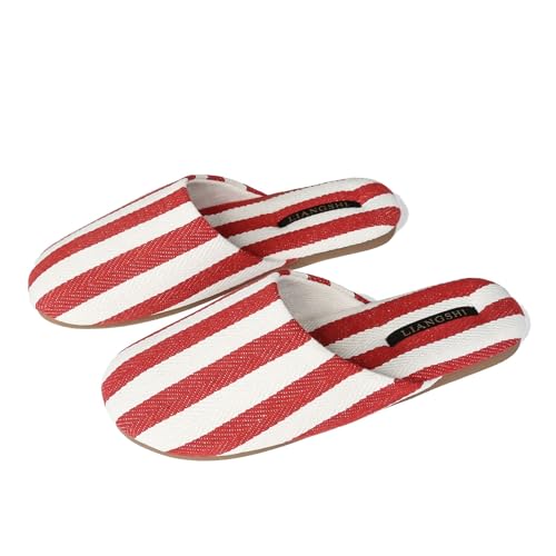 [WOOYOO] �X���b�p ���[���V���[�Y �������� ���f�B�[�X �X�g���C�v�� ����Ȃ� �����S�n �z�[���X���b�p ������ ����~�� �t���b�g ���j�Z�b�N�X �v�w �G���K���g �t�ďH �Ƒ��p ���������� �����p 26.0 cm-26.5 cm