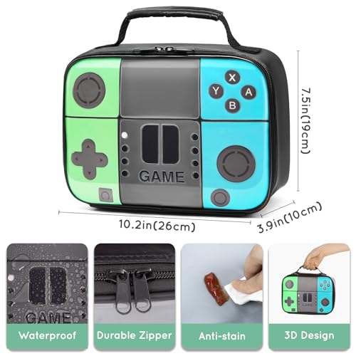 Hairao KIDSLB002 Insulated Game Lunch Box For Boys Girls, Leather Kids Lunch Bag thumb #4