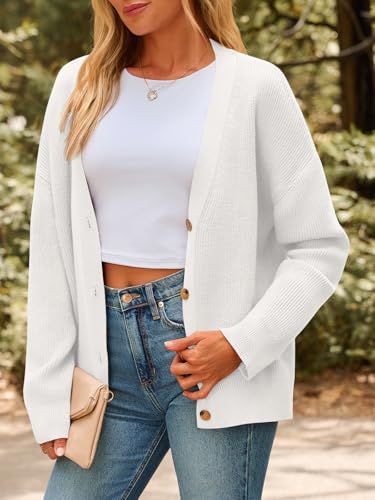 Image of LILLUSORY Womens Cardigan Sweaters 2026 Fall Oversized Lightweight Sweater | Long Sleeve Open Front, V Neck Button Down Clothing, Casual Work Clothes, Early Winter Fashion, Versatile Knit Outfits