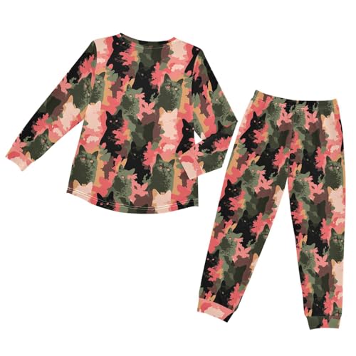 Long Sleeve Pajama Set,Comfy Nightwear Soft Lounge Wear,Family Matching PJs Underwear Set 3-8T2