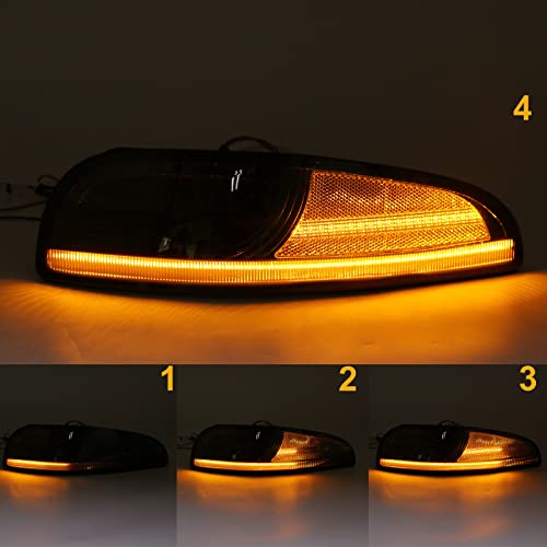 Vette Lights 1997-2004 C5 Corvette Laser Led Front Corner Assemblies (Sold As Set) (Smoked) #TOP1