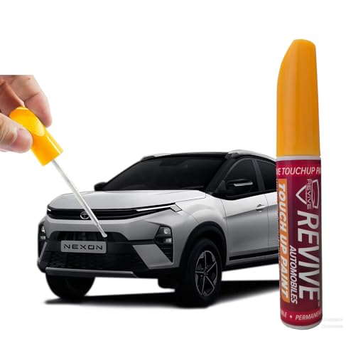 Image of Tata Nexon colors Revive touchup paint pen, factory Quality & matched 2K paint (Pristine White (TAT4010))