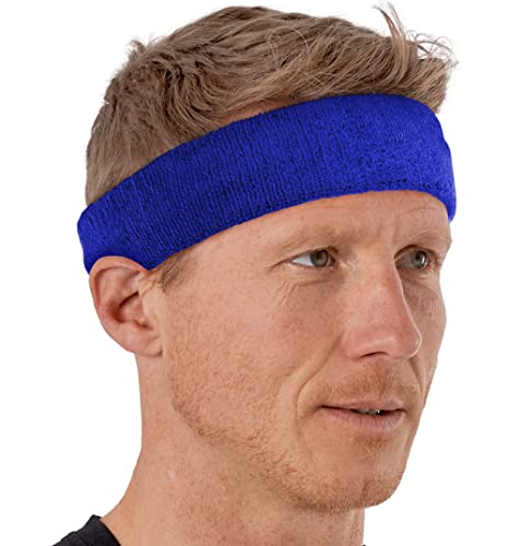 Image of Tough Headwear Terry Cloth Headband - Sweat-Wicking Running Head Band - Basketball Accessories - Headband for Washing Face