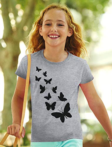 Tstars Butterfly Graphic Shirt Girls Summer Toddler Kids Girls' Fitted T-Shirt3