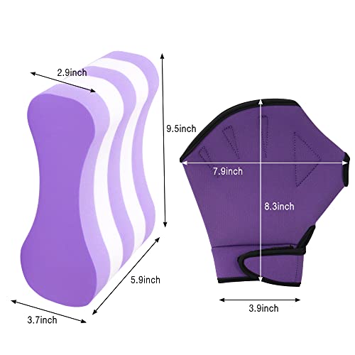 Aquatic Fitness Set Water Dumbbells Pull Buoy Leg Float EVA 5-Layer Water Aerobics Workouts 2PCS Foam Barbells Pool Resistance Gloves Weight Loss for Swimming Beginners Sports Exercise - Thumbnail 2