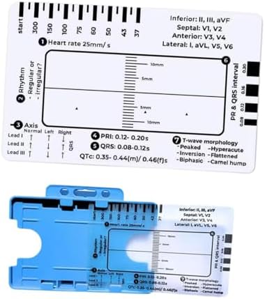 ZOOMELLA ECG 7 Step Ruler Portable Transparent Professional Heart Rate ...