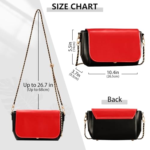 Red Crossbody Bags for Women PU Leather Purse Handbag Red2