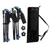 York Nordic Ultralight Folding Walking Poles - Travel Ready - with Rubber Feet, Baskets, and Bag (Trek Grips - 5'3" to 5'7")