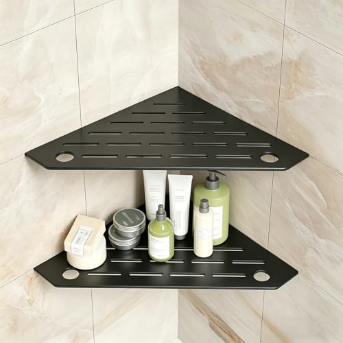 mivndeeopu 2 Pack 10" Corner Shower Shelves with Razor Hole