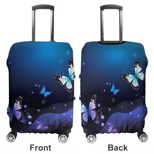 Washable Luggage Case Cover Background with Night Butterflies Printed Luggage Cover Protector Elastic Suitcase Protector Anti-Scratch Suitcase Cover for Size S (19-21 inch) Luggage3