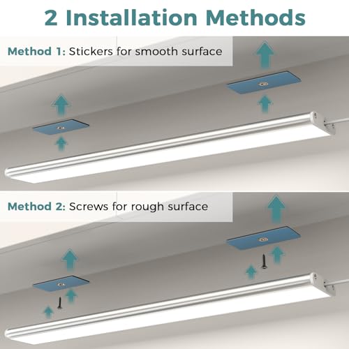 Image of ASOKO Under Cabinet Led Light Plug in, Dimmable Daylight White 4000K, 3 Pack 12 inch Linkable Under Counter Lights 1500lm for Kitchen, Shelf, Workbench, Cupboard, Upgrade ETL Listed Plug 24V