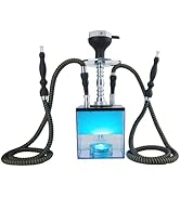Wide Open for Easy Clean Hookah Set with Everything - ASANMA Updated Cube Modern Shisha include C...