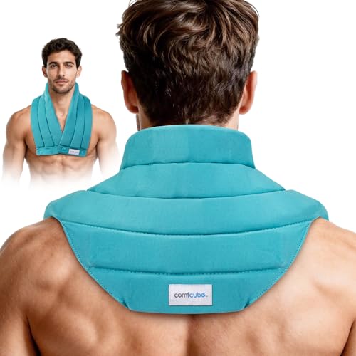 Comfcube Neck Ice Pack Wrap for Cervical Pain and Cooling, 2 Hours Long Lasting Cold Ice Pack for Neck Shoulders, FSA Eligible, Flexible Cold Pack for Hot Weather, Hot Flashes, Surgery, Swelling