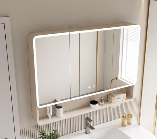 Dazzix�o�X���[�����[�L���r�l�b�g,�Ǌ|���~���[�L���r�l�b�g,LED�Ɩ��t���~���[�L���r�l�b�g,�o�X���[���~���[,���ϋ�,���w���[,�ȃX�y�[�X,�����z�e���̃o�X���[���ɍœK (110cm,�N���[��)