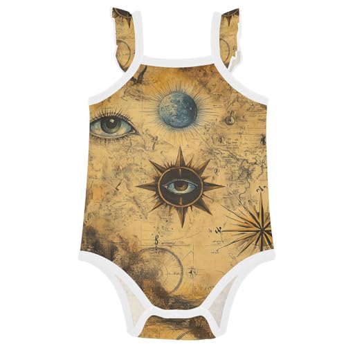 Baby Cotton Infant Bodyshirts Soft Comfort Toddler Sleeveless Clothes 3M Bohemian Retro Mysterious Symbols