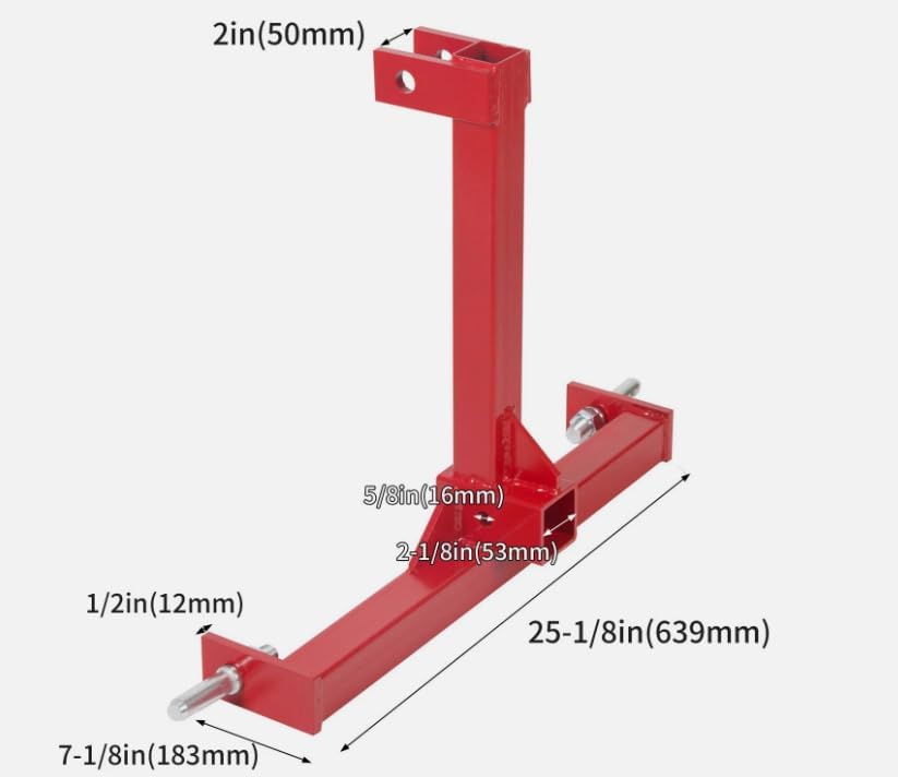 3 Point 2" Receiver Trailer Tow Hitch Category 1 Tractor Drawbar Attachment，Replacement for OEM