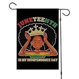 LTDKAEN Juneteenth Garden Flag 12x18 Inch Double Sided African American Independence Day Garden Deco
