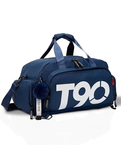 Bolsa Esportiva Impermeável 3 em 1 - Ideal para Academia Praia Viagem Esportes Trabalho | Feminino E Masculino Unissex (Azul-Escuro)