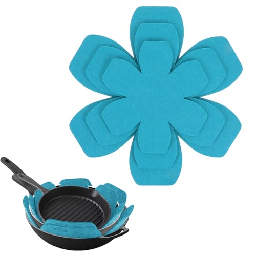 Xinjoduz Pan Protectors, Set of 6 and 3 Different Size, Larger & Thicker Felt Pot Protectors for Stacking Non Stick Pan Dividers Pan Separators Pads for Stacking and Protecting Your Cookware