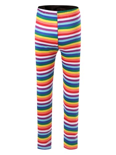 JanJean Kids Girls Fleece Lined Leggings Thick Thermal Trousers Floral Cute Printed Tights Winter Warm Pants Homewear