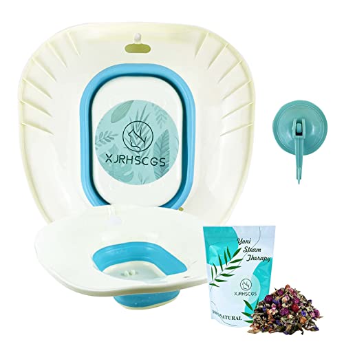 XJRHSCGS Yoni Steam Kit-Foldout Sitting Seat with Yoni Steam Herbs (2 Ounce)-Yoni Steam Vanilla Feminine Care Postpartum and perineal soak, v-SPA at home