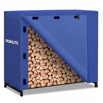 Fashlits 4ft Waterproof Firewood Rack Cover, Heavy Duty 600D Oxford Outdoor Storage Wood Rack Cover For Outdoor, Indoor, Patio(Cover Only, Rack Not Included)