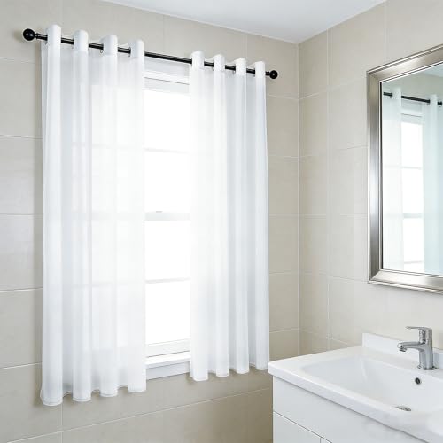 Cortinas de Voile Modernas Blancas para Salon Dormitorio y Balcon Translucido 50x75cm 2