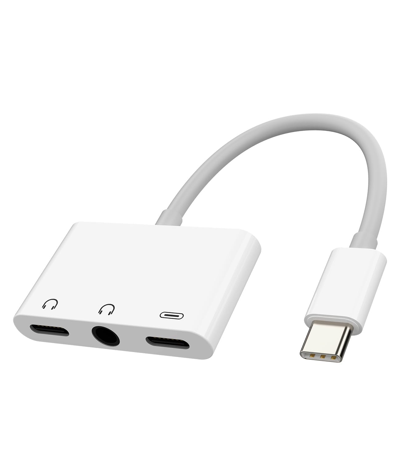 対応iPhone 15 Pro Max Plus USB-C to 3.5mmオーディオアダプター 3in1 デュアルType-C AUXスプリッター 充電イヤホンジャックドングル 対応Samsung、対応iPad 10 Air4 5 Mini6 12.9 CJJ0182
