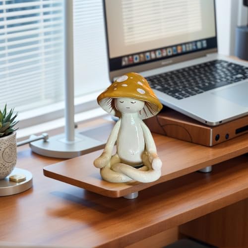 Estatua meditación seta de resina pequeña 5 cm miniatura 6