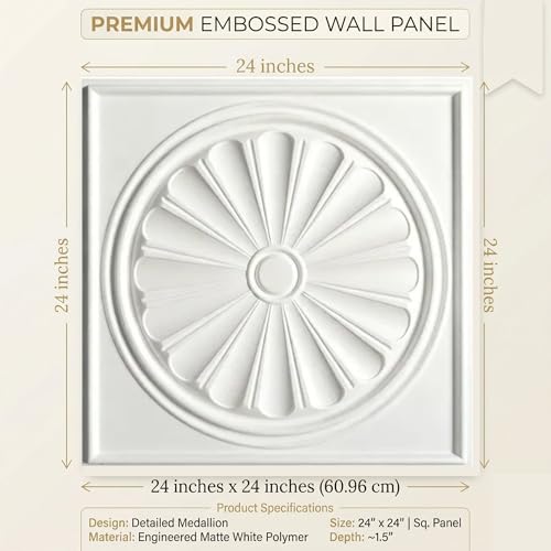 Image of Kayra Decor PVC Ceiling Panel 60x60 cm|Sunburst Panel|White|25 Tiles Cover 100 Sq Ft| Modern False Ceiling|Royal & Elegant Finish