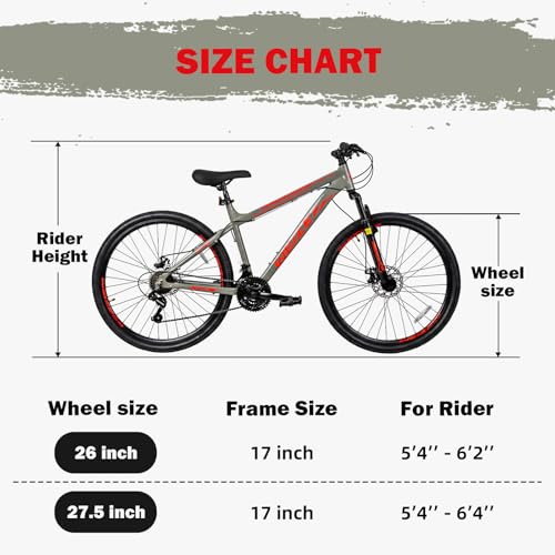Image of WEIZE 26 27.5 in Mountain Bike Trail MTB Bicycle for Men Women