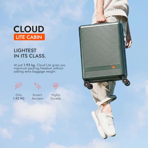 Image of Belong Cloud Lite Cabin Size Carry On Luggage Bag, 56 cm, Forest Green