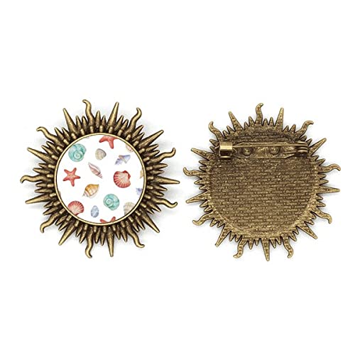 Broche colorée en métal motif soleil haken pour personnalisation de sac