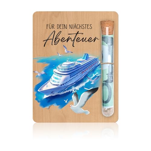 Geldgeschenk Reise Holz Kreuzfahrt Schiff Motiv Mit Reagenzglas Geschenkverpackung Für Reisende Urlaub Abenteuer Geldgeschenk Reise Für Kreuzfahrt Reisegutschein Geschenkidee