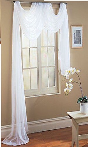 1kidandaheadache Beautiful Elegant Voile Sheer Valance Scarf 37