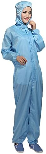 ESD Lab Zip Up Hooded Anti Static Jumpsuit Coverall Uniform Spray Paint Work Clothes