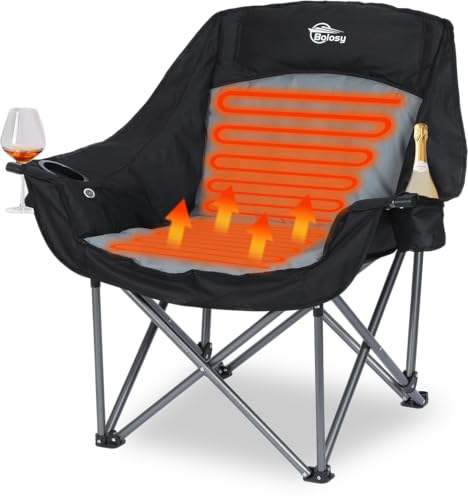 Bolosy Heated Oversized Camping Chair 3 Level Heating Heavy...