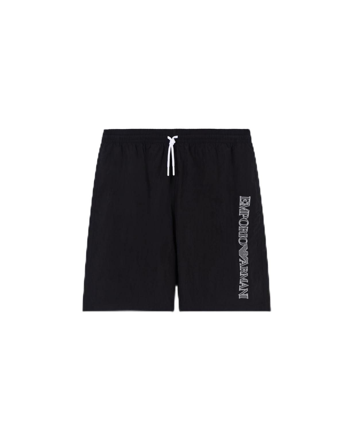 Emporio Armani Herren Schwarz Stickerei Logo Bermuda M
