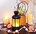 Vintage Decorative Lanterns Battery Powered LED, with 6 Hours Timer,Indoor/Outdoor,Small Lanterns Decor for Christmas,black-1pc