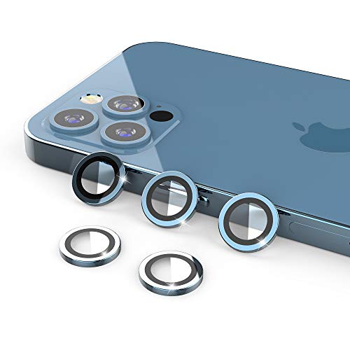 [5 Pack] UniqueMe Compatible with iPhone 12 Pro Camera Lens Protector Camera Cover Protection [Easy Installation] HD Clear [Anti-Scratch] [Fit Well for Camera]- Pacific Blue