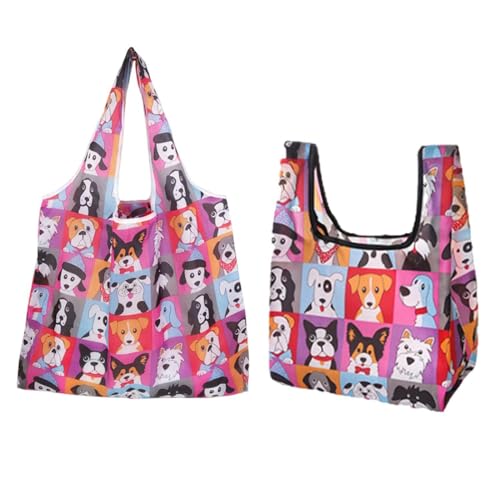 1 Stück Cartoon-Hund-Einkaufstasche Und 1 Stück Cartoon-Hund-Lunchbox-Tasche, Einkaufstasche Mit Großer Kapazität, Tragbare Faltbare Aufbewahrungstasche