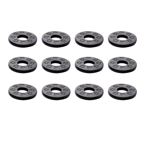12 Stück Gitarrengurt Schlösser Silikon Gurtschlösser Gummi Gitarren Gurt Blöcke Gitarren Schutz Strap Blocks für Akustikgitarre E-Gitarre Bass Ukulele, 2.5cm (Schwarz)