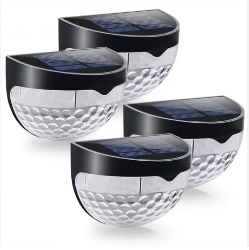 4 Pack Solar Fence Lights, Garden Fence Lights_Wireless Decorative LED Garden Lights, Waterproof Solar Powered Outdoor Lights for Fence, Deck, Step, Yard,Patio,Pathway, Stairs, Outdoor Wall Light LED
