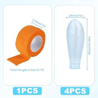 4pcs Protège-Doigts Imperméables, Réutilisables en Silicone Protège-Doigts avec Bandage d'Allaitement pour Douche Natation Pédicure Manucure Trempage des Ongles et Protection des Plaies