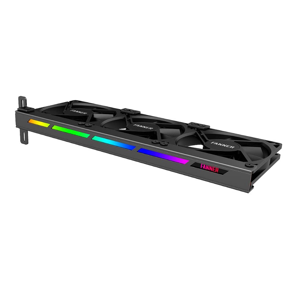 Dispositivo de ventilación T390H de 3 x 90 mm, ventilador VGA de alta velocidad, tarjeta gráfica, ventilador de refrigeración de 5 V, 3 pines, 0,36 A con tira de luz ARGB