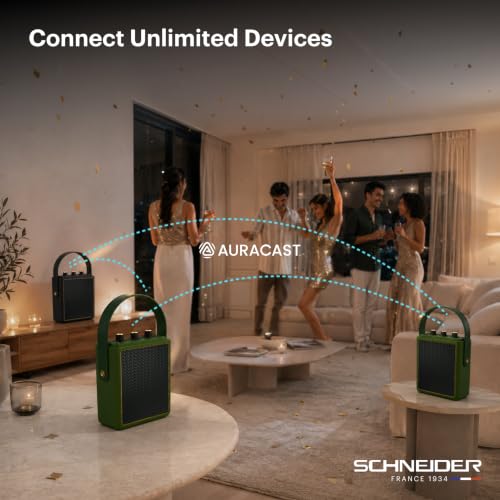 Image of Schneider ENERZA HP20 Portable Wireless Bluetooth Speaker | 20W Triple-Driver 360 Sound | Auracast & Bluetooth 5.4 | IPX4 Splash Proof | Fast Charge 0-80% in 1Hr | 10Hr Playtime - Jade