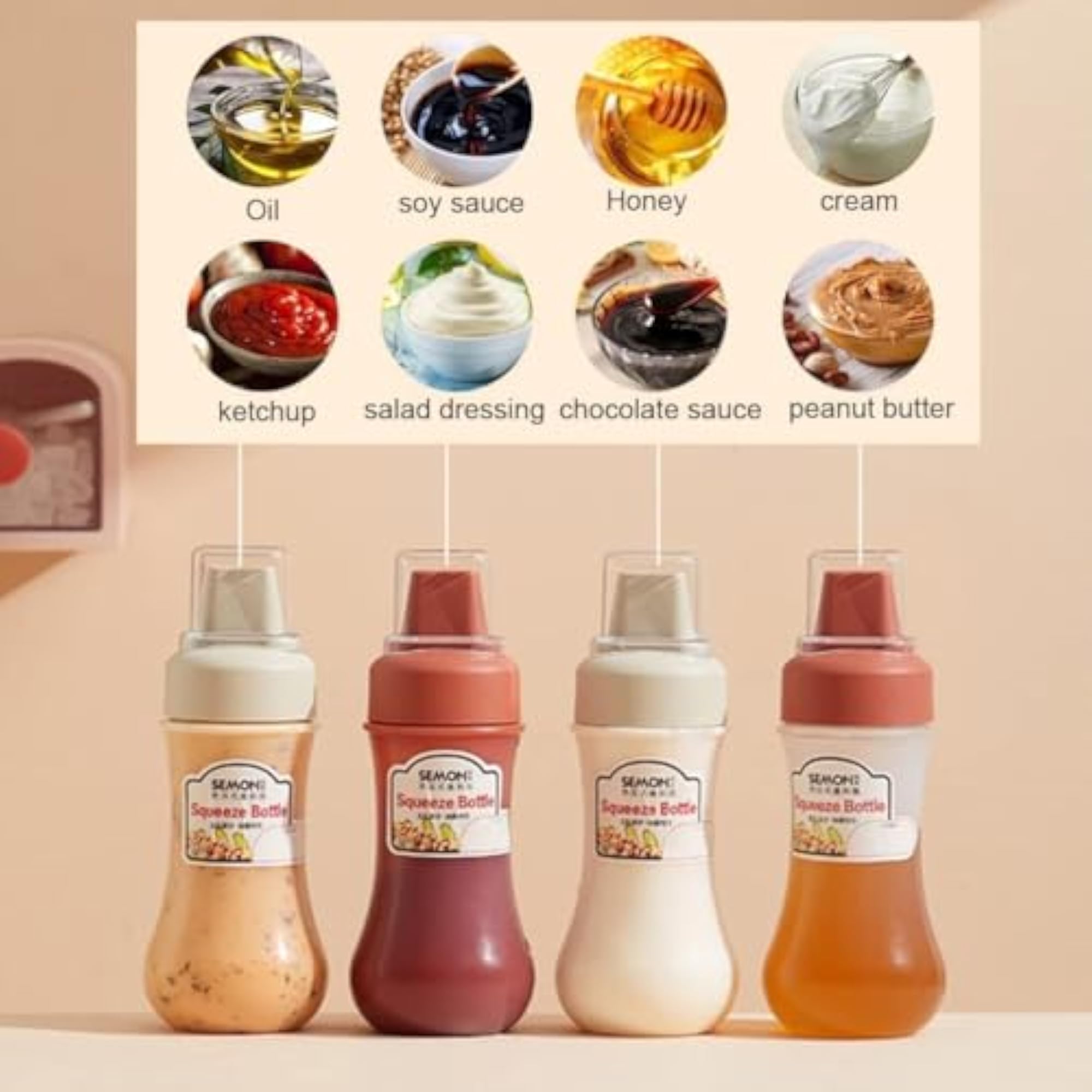Refillable Squeeze Bottle Set for Sauces and Condiments