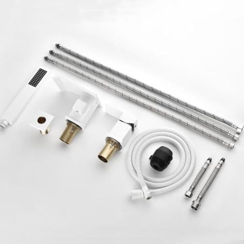 Robinet d'évier moderne cascade 3 trous blanc mat pour vasque