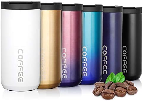 Lalafancy Insulated Coffee Cup 350ml/500ml Vacuum Double Walled Travel Mug Stainless Steel with Leakproof Lid, Car Coffee Mug for Hot and Cold Water Coffee and Tea