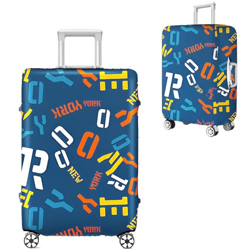 Travel Luggage Cover Thicker Spandex Suitcase Protector Elastic Washable Baggage Covers (S (for 19-20 inch luggage), Letter)